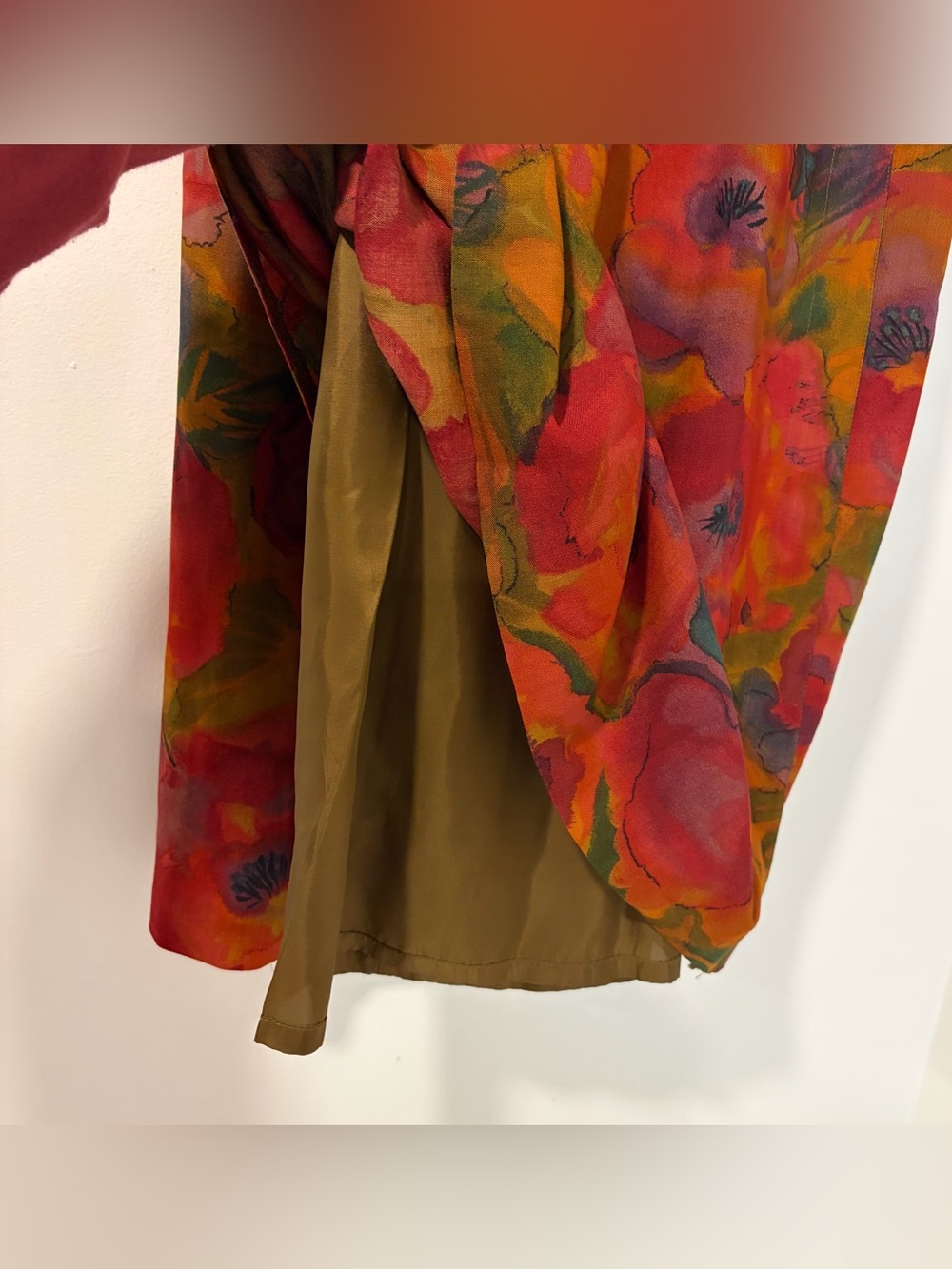 Vintage 90s Geiger Wide Leg Floral Wool Culottes Gaucho Pants - Picture 4 of 11